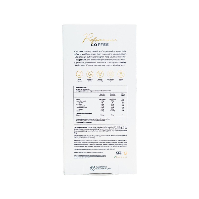 Before You Speak Performance Coffee Unsweetened 4.5g X 30 Pack