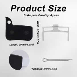 lasuroa 4 Pairs Bicycle Disc Brake Pads, Low Noise Bike Brake Pads Wear Protection Bicycle Accessories Replacement Compatible with Sram RED Road