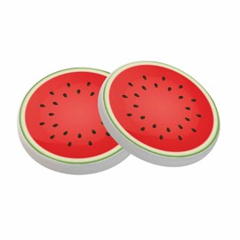 Cartoon Watermelon Coasters for Drinks Coasters for Table Ceramic Absorb Stone Coasters with Coffee Table Cork Base for Home Decor 2 Pcs