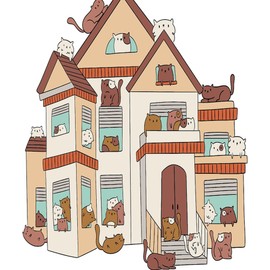 CafePress Cat House Memory Keepsake Jewelry Box, 5"x5"x3.75"