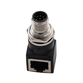 HangTon M12 auf RJ45 Netzwerkadapter, 8 pin A-Code Stecker für Ethernet Switch Industrielle Maschinensteuerung Automation Sensor Encoder, CAT5e CAT6 1Gbps Geschwindigkeit, Wasserdicht