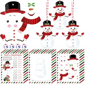 Fullhawl Roll a Snowman Game Dice Game Christmas Party Games Draw a Snowman Game Christmas White Elephant Gift Exchange for Adults Christmas Party Activity Winter Holiday Game Family Game