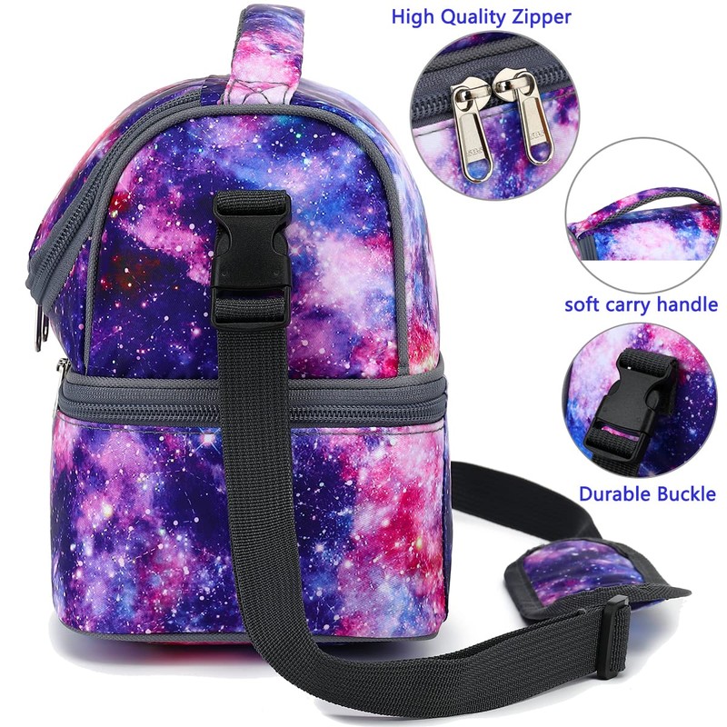 FlowFly Double Decker Cooler Insulated Lunch Bag Large Tote for
