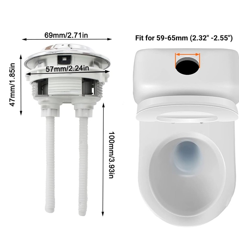 Dual Flush Toilet Push Button, Replacement Flush Button Toilet Cistern