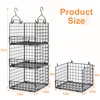 Sonyabecca 3-Tier Hanging Closet Organizer, Foldable Cabinet Wire Storage Basket