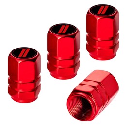 Aluminum 4pcs Tire Valve Cap Cover Set Compatible with Dodge Tire Valve Stem caps fiit for Dodge Challenger Car Accessories Decor (Red-for-D-Q)