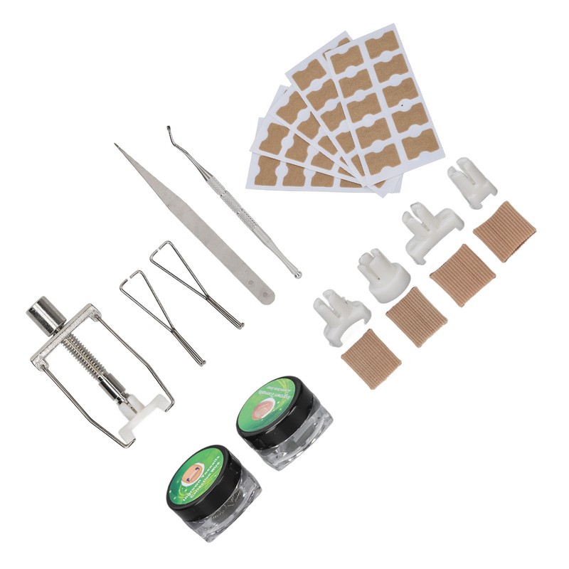 Ingrown Toenail Lifter Set Toenail Patch Sleeves Tweezers Stainless Steel