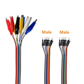 Oiyagai 2 in 1 Alligator Clip to Dupont Wire 20pin 20cm Male, Crocodile Clip to Jumper Wire Male for Test Lead Arduino/Raspberry Pi/Orange Pi