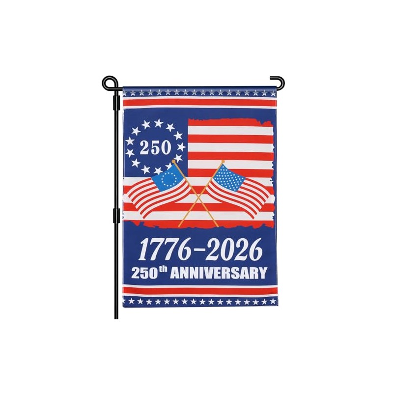 250th Anniversary USA Garden Flag - Double Sided Patriotic Decor