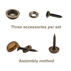 8Pcs Pure Brass Decorative Screw with Caps used as Mirror Screw,Metal Wall Art Decor,Upholstery Tacks,Thumb Tacks for Wall Hangings,Fast Cap,Wood Handcrafted,Fasteners Hardware (3/5",15mm retro brass)
