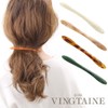 VINGTAINE H7560 Barrette, Long, Thin, Marble Pattern, Tortoise Shell, Hair