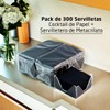 Packung mit 300 schwarzen Cocktailservietten aus Papier + Serviettenhalter aus