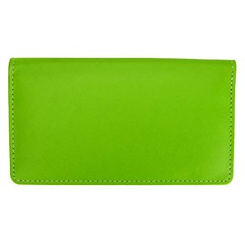 Lime Green Smooth Leather Checkbook Cover