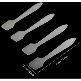 UQUABESO Translucent Frosted Tip Makeup Spatula, Mini Makeup Cosmetic Mask Spoon for Mixing and Sampling, Disposable Facial Cream Mask Stick Beauty DIY Tool (100 Pack)
