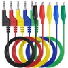 AMTOVL Test Leads Crocodile Clips Cable Set 5 Colours Stackable