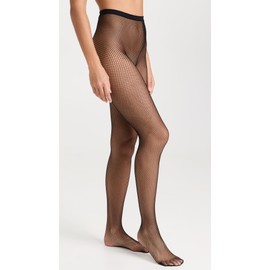 Stems Women's Micro Fishnet Tights, Black, L