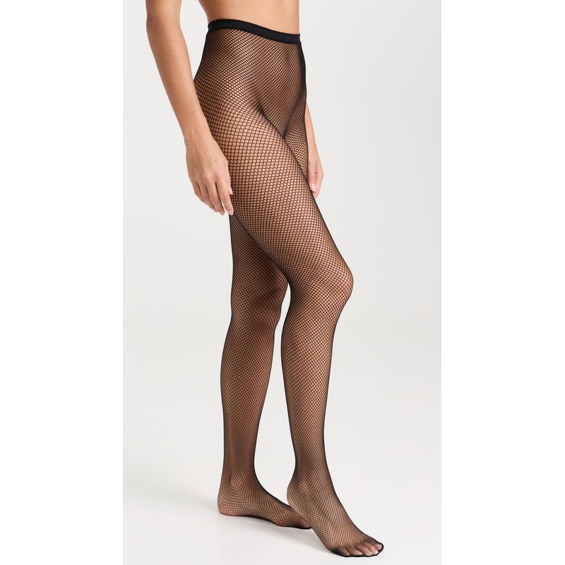 Stems Women's Micro Fishnet Tights, Black, L
