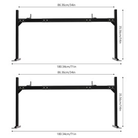 Cbhfmljd Truck Rack Pick up Truck Ladder Rack, Adjustable Trailer Rack Ladder Rack for Truck 71" x 14" x 34" 800lbs Truck Bed Rack for Wood, Surfboards, Kayaks, Ladders, Lumber, Tents (Black)