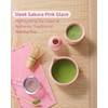 ZENS Pink Matcha Set, Matcha Whisk Set Includes 15oz Ceramic
