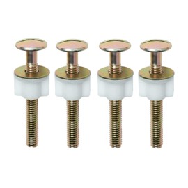 4Pcs Toilet Seat Screws, Steel Toilet Seat Hinge Bolts and Nuts, Heavy Duty Toilet Seat Fastener with Plastic Nuts and Metal Washers, Toilet Hardware Replacement for Top Mount Toilet Seat Hinges