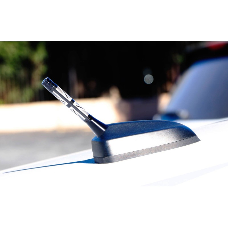 iJDMTOY 3-Inch Black/White Union Jack Theme Short Antenna Compatible with