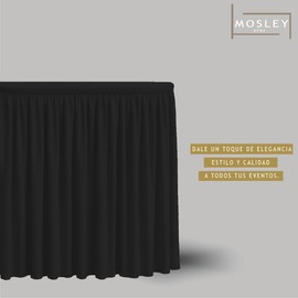 Mosley Mantel Bambalina para tablon de Banquetes 2 Medidas Varios Colores (Negro, 180x75)