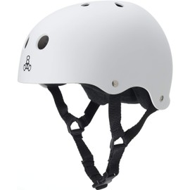 Triple Eight Sweatsaver Liner Skateboarding Helmet, White Rubber, Large