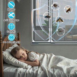 Magnetic RV Window Screen, Max 36 x 56" + Corner & Wind Clips for 2 Windows