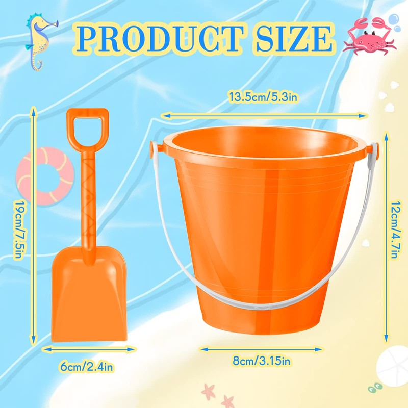 Sratte 48 Packs Beach Sand Buckets and Shovels Sets for