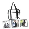 WOONEKY Clear Travel Cosmetic Bag Transparent Toiletry Organizer for Daily