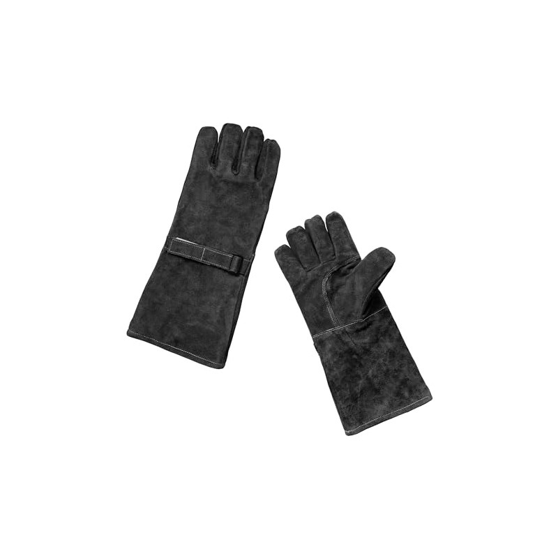 Winnerwell Heat Resistant Cotton Lined Black Leather Welding Gloves