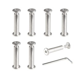 USAMILY M6 x 35mm Rivet Countersunk Hex Head Socket Cap Bolt and Barrel Nut Nuts Assortment Kit for Bookshelf, Wardrobe, Display Shelf and Furniture, 10-Pack