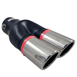 Double Exhaust Trim Tailpipe Exhaust Universal Sound Vapor Double Tailpipe Trim Sport Sport Exhaust Trim Stainless Steel Round up to 54 mm Chrome AutoHobby