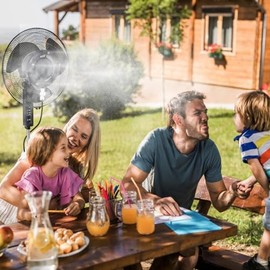 JJF Fan Misting Kit,The misting Ring with 5 Brass nozzles and 16.4FT Water Supply Line,Outdoor Fan Mist Cooling System Kit for Patio Garden Greenhouse Trampoline for Waterpark