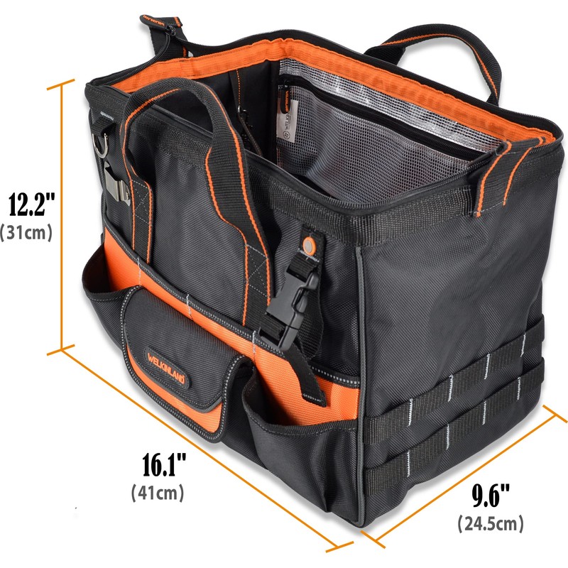 WELKINLAND 16" Tool Bags - 34-Pocket Heavy Duty Open Top