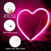 Pink Heart Neon Light, LED Light Signs Powered by Battery
