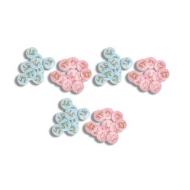 HERCHR Pack of 60 Gender Reveal Buttons Pins, Boy Girl Pinback Button Pins, English Pattern, Round Decorative Button Pins, Party Gender Reveal Badge