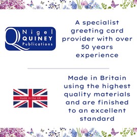 Nigel Quiney Thinking of You Card - Pink Flowers with Foil Details - Eco-Friendly and Recyclable