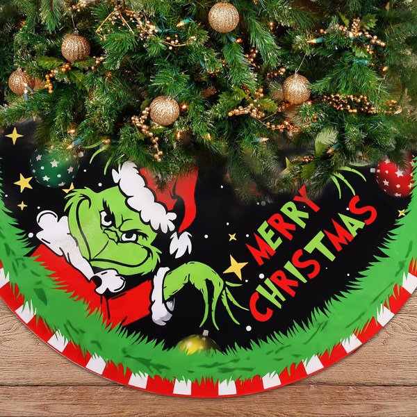 Christmas Tree Skirt Christmas Decorations Soft Red Green Christmas Decor
