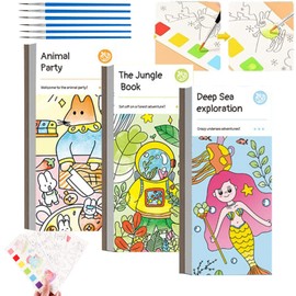 3PCS Pocket Watercolor Painting Book for Kids, Watercolor Paint Bookmark,Pocket Watercolor Painting Book, Premium Watercolor Paint Bookmark Travel Pocket Watercolor Kit