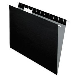 Hanging File Folders, 1/5 Tab, Letter, Black, 25/Box, Sold as 1 Box