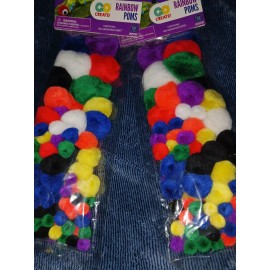 Pom Poms Arts-Craft. Multicolor. Small-Large. 2bags. 200 Total. New