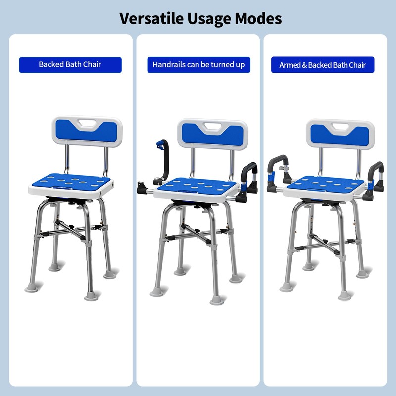 Swive Shower Chair with Arms and Back Heavy Duty 500