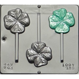 Four Leaf Clover Lollipop Chocolate Candy Mold Saint Patricks Day 4001