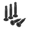 sourcing map ST4.2x25mm Sheet Metal Screws, 100pcs Black Oxide Zinc