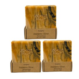 Annatto Glow – Handmade Natural Soap Bar with Organic Oils & Mica | Antioxidant-Rich, Vegan, All Natural, Gently Exfoliating | Golden Botanical Skincare | 4 oz (3)