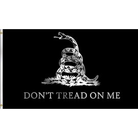 DMSE Black Gadsden Dont Tread On Me Rattle Snake American Revolution Culpeper Minutemen Flag 3X5 Ft Foot 100% Polyester 100D Flag UV Resistant (3' X 5' Ft Foot)