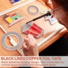 Innconee 5 Pcs Black Backed Copper Foil Stained Glass Black