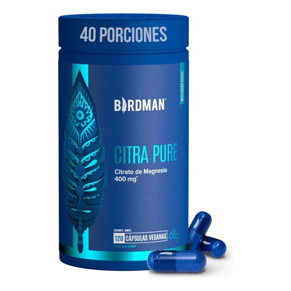 Birdman Citrato de Magnesio 400 mg Sin Aditivos 40 Porciones