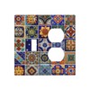 Kitchen Mexican Morocco Boho Tiles 2-Gang 1-Toggle 1-Duplex Device Combination